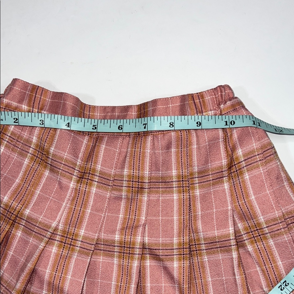 SHEIN Pink Plaid Skater Skirt - Picture 8 of 8